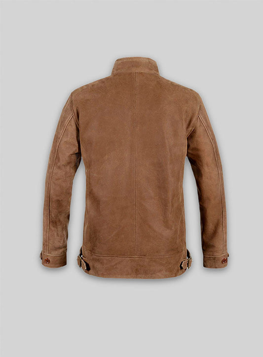 Albert Einstein Black Leather Jacket – back view