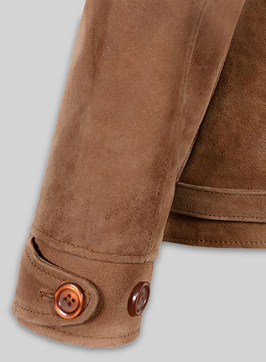 Albert Einstein Black Leather Jacket – close-up and worn views