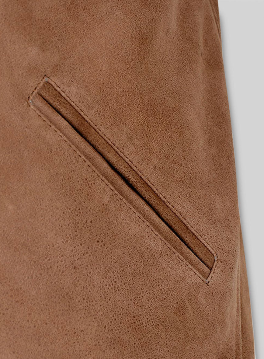 Albert Einstein Black Leather Jacket – close-up and worn views
