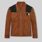 Alden Ehrenreich Solo: A Star Wars Story White Leather Jacket – front view