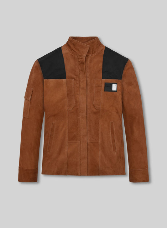 Alden Ehrenreich Solo: A Star Wars Story White Leather Jacket – front view