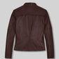 Alexandra Daddario San Andreas Brown Leather Jacket – back view