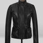 Alice Braga I Am Legend Black Leather Jacket – front view