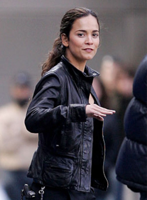 Alice Braga I Am Legend Black Leather Jacket – alternate view