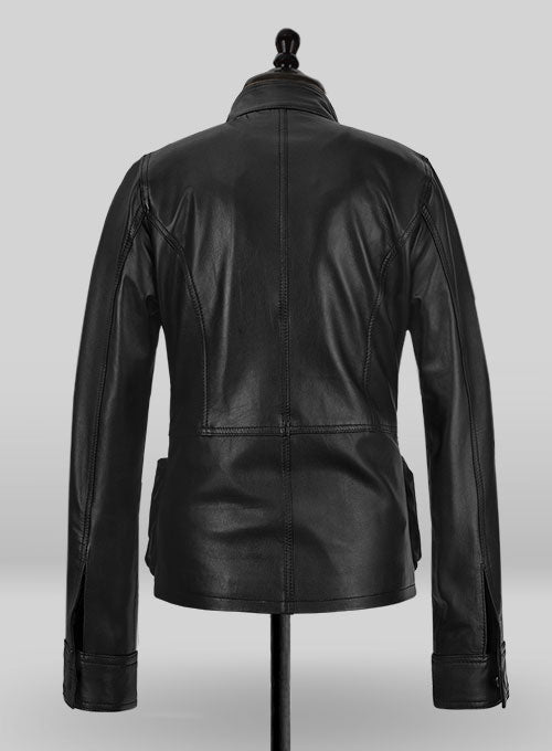 Alice Braga I Am Legend Black Leather Jacket – full product view