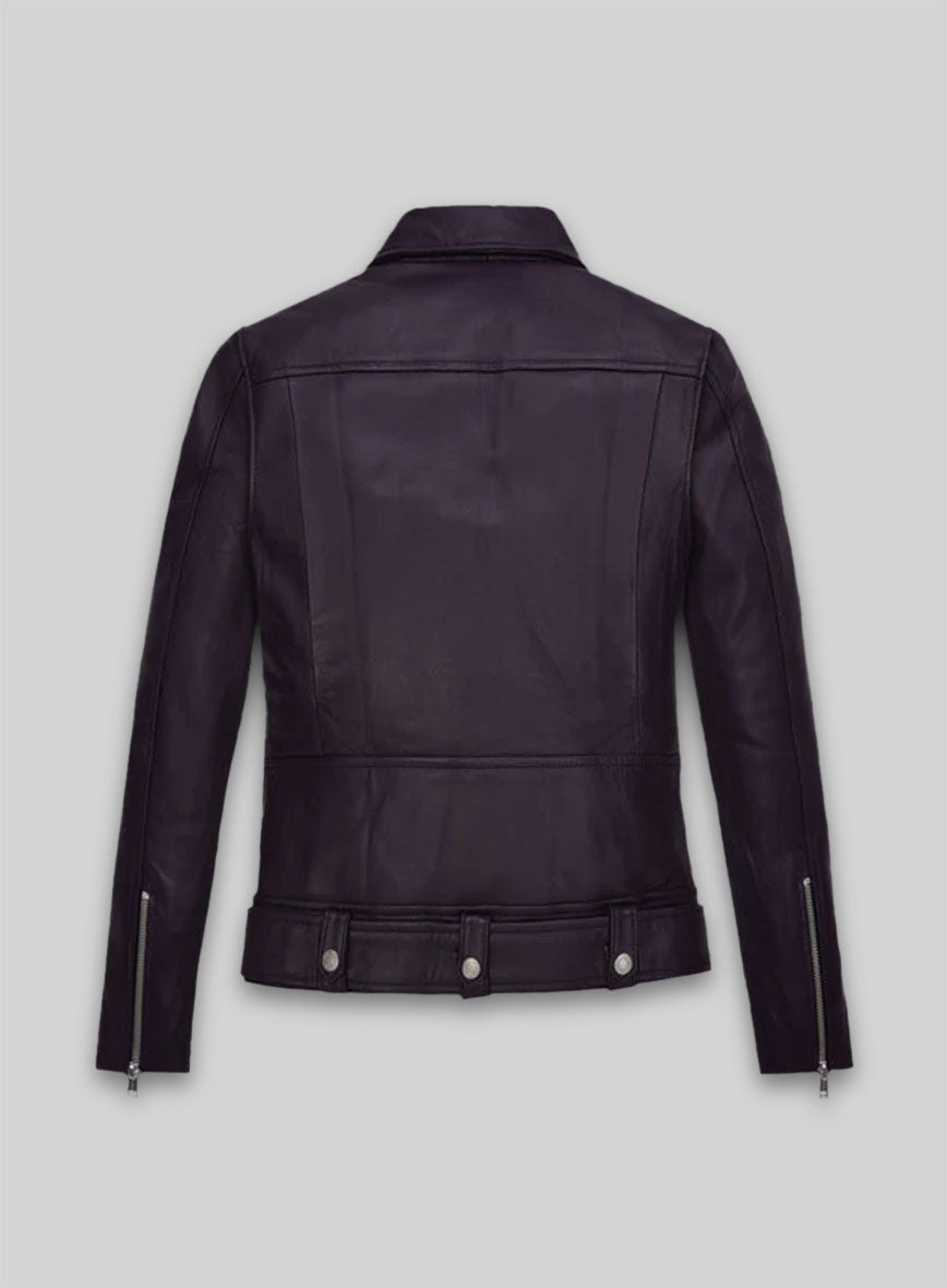 Alicia Vikander Black Leather Jacket – back view