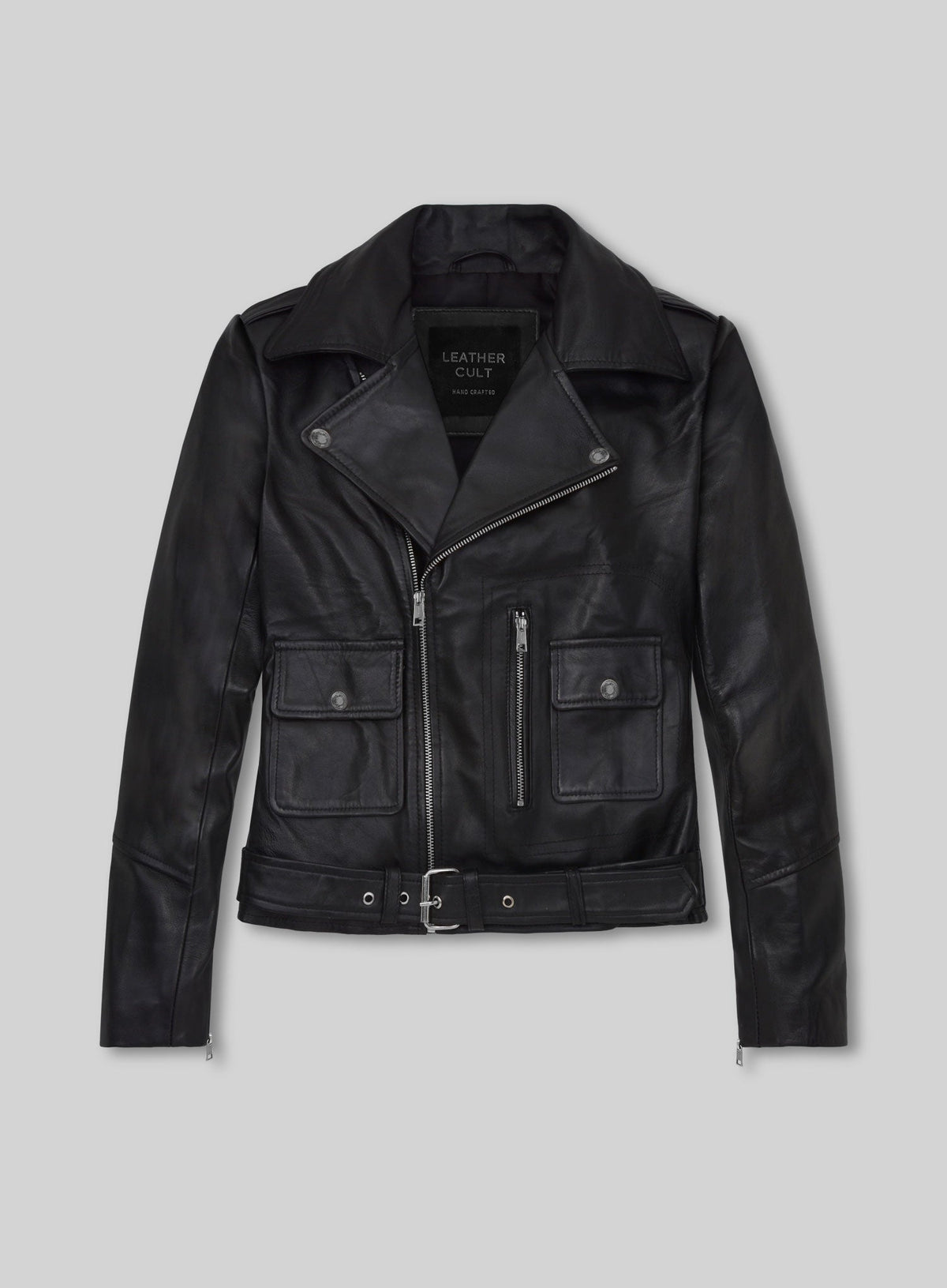 Alicia Vikander Tomb Raider Black Leather Jacket – front view