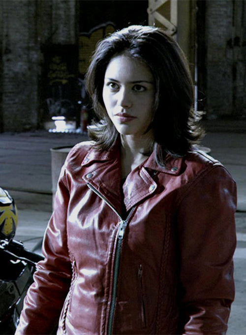 Alyssa Diaz Ben 10: Alien Swarm Black Leather Jacket – front view