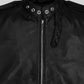 Andrew Garfield The Tonight Show Black Leather Jacket – close-up detail of hardware and pockets