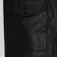 Andrew Garfield The Tonight Show Black Leather Jacket – close-up detail of leather and stitching
