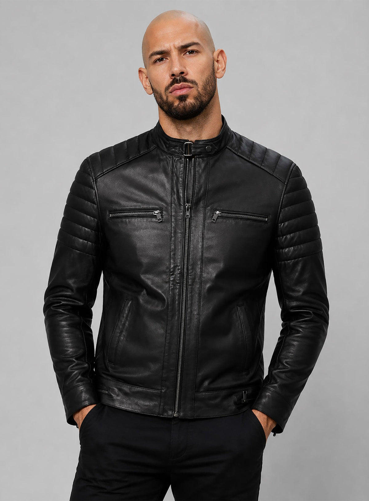 Andrew Tate Leather Jacket view 6