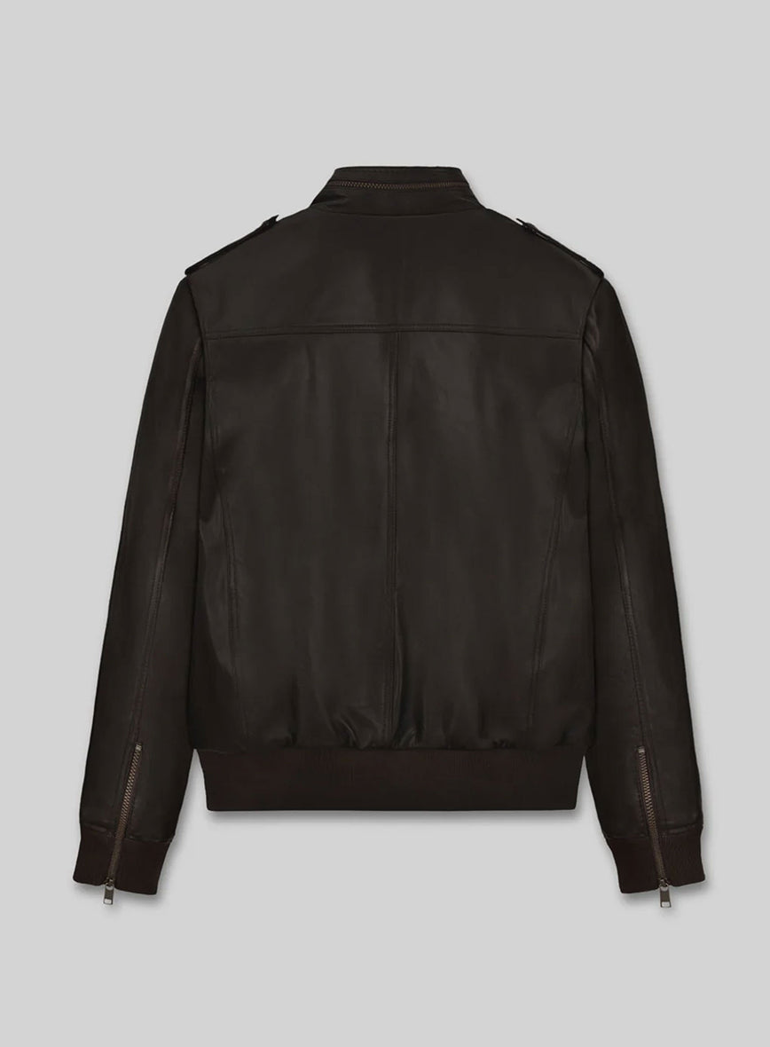 Andy Samberg Brooklyn Nine-Nine Dark Brown Leather Jacket – back view