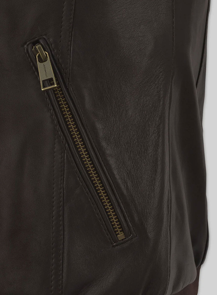 Andy Samberg Brooklyn Nine-Nine Dark Brown Leather Jacket – full product view