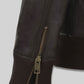 Andy Samberg Brooklyn Nine-Nine Dark Brown Leather Jacket – close-up detail of leather and stitching