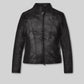Angelina Jolie Black Leather Jacket – front view