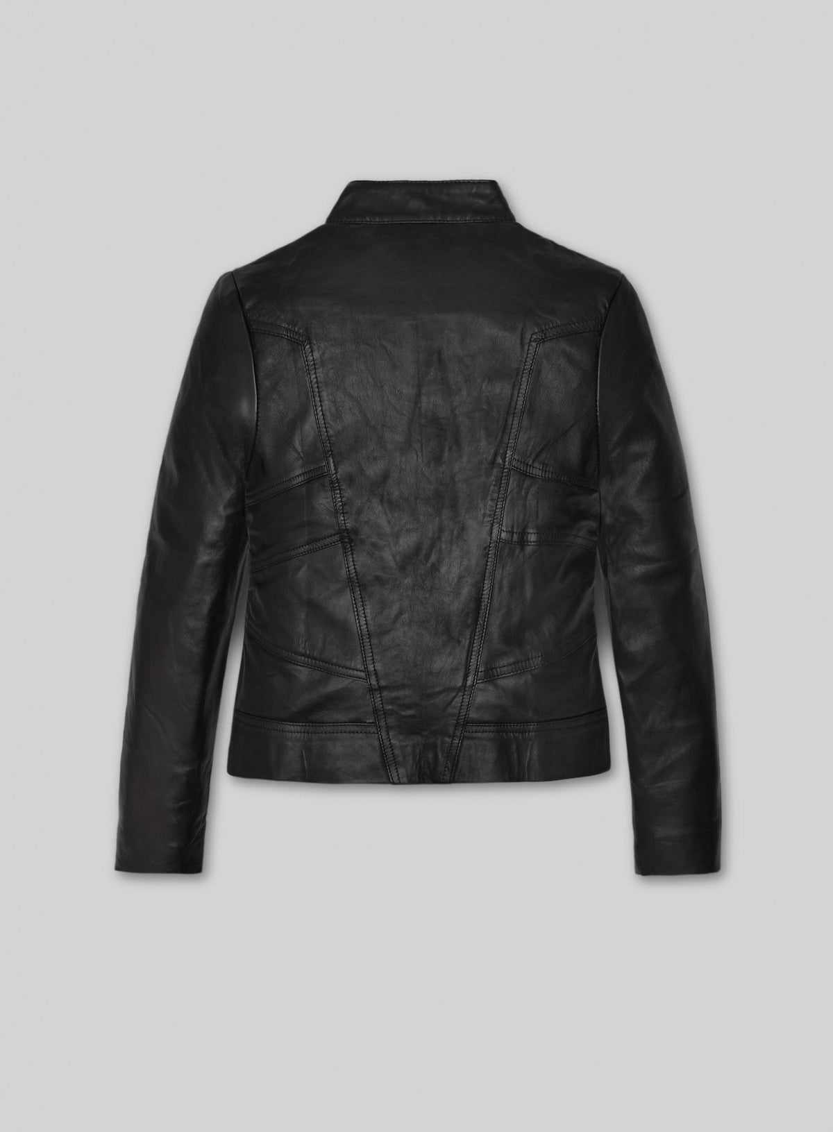 Angelina Jolie Black Leather Jacket – back view