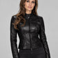 Angelina Jolie Black Leather Jacket – full product view