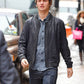Ansel Elgort Black Leather Jacket – Ansel Elgort celebrity photo in The Fault in Our Stars
