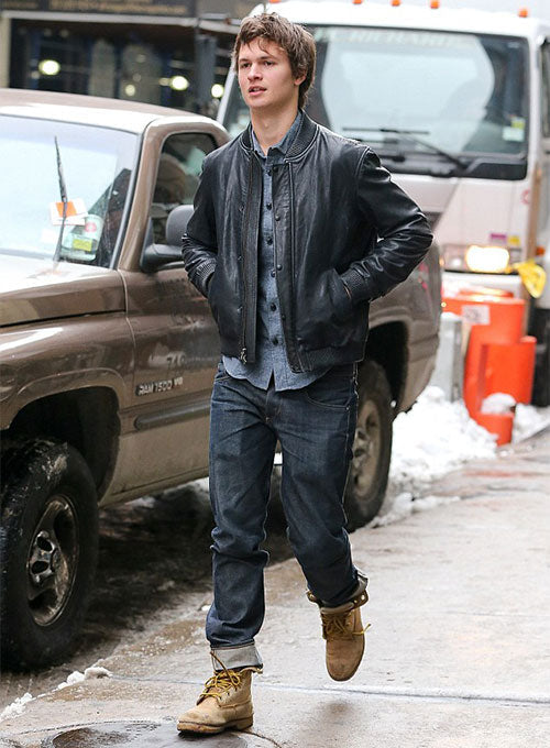 Ansel Elgort Black Leather Jacket – Ansel Elgort wearing the look, photo 3