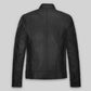 Ansel Elgort November Criminals Black Striped Leather Jacket – back view