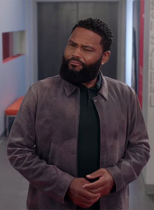 Anthony Anderson Black-ish Leather Jacket – Anthony Anderson Black-ish celebrity photo in Black-ish