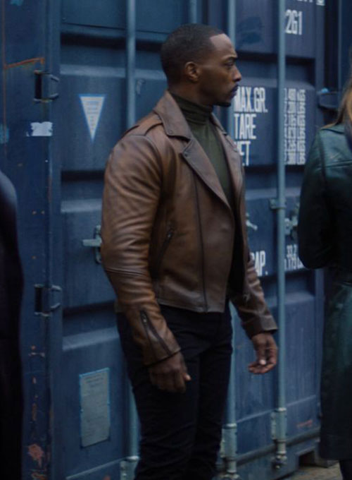 Anthony Mackie Falcon and The Winter Solider Black Leather Jacket – Anthony Mackie celebrity photo in Falcon and The Winter Solider