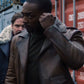 Anthony Mackie Falcon and The Winter Solider Black Leather Jacket – Anthony Mackie wearing the look, photo 2