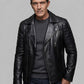 Antonio Banderas Madrid Black Biker Leather Jacket – worn look