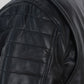 Antonio Banderas Madrid Black Biker Leather Jacket – close-up detail of hardware and pockets