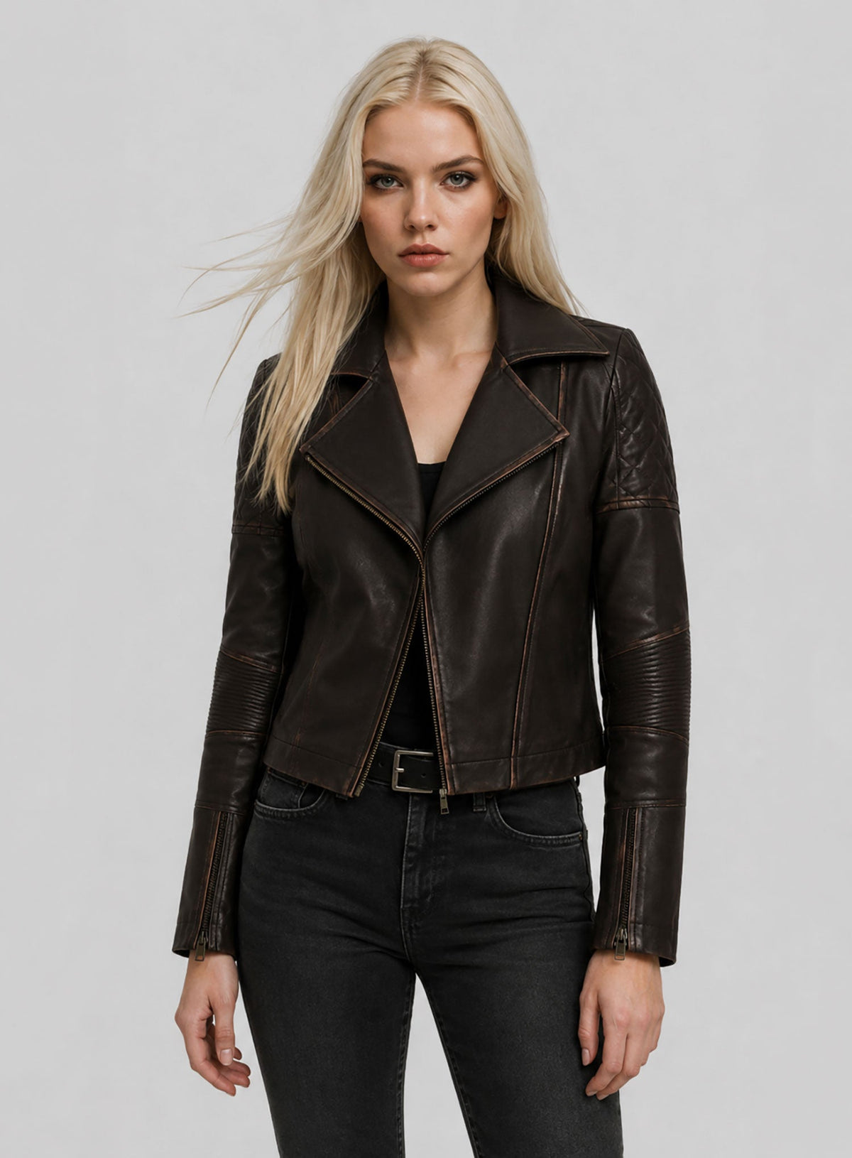 Anya Taylor Joy Furiosa A Mad Max Saga Black Leather Jacket – full product view