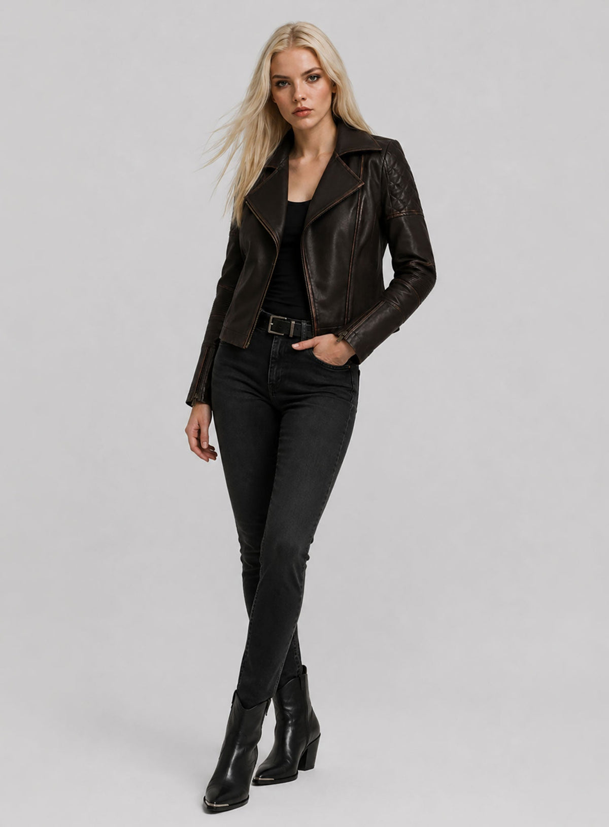 Anya Taylor Joy Furiosa A Mad Max Saga Black Leather Jacket – full product view