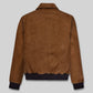Armie Hammer Man from U.N.C.L.E. Tan Bomber Leather Jacket – back view