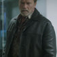 Arnold Schwarzenegger Aftermath Black Leather Jacket – Arnold Schwarzenegger Aftermath wearing the look, photo 2