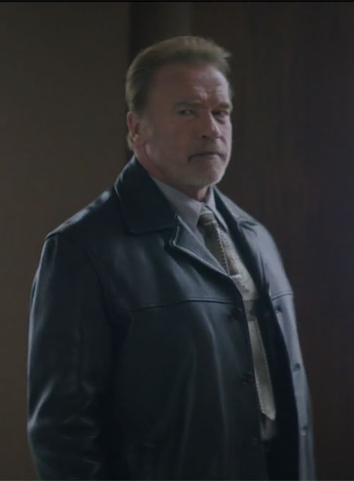 Arnold Schwarzenegger Aftermath Black Leather Jacket – leather colour swatch