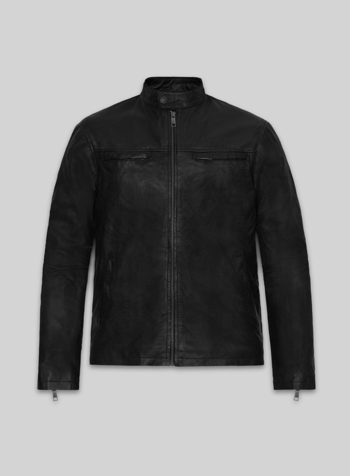 Aaron Taylor Johnson Godzilla 2014 Black Leather Jacket – front view