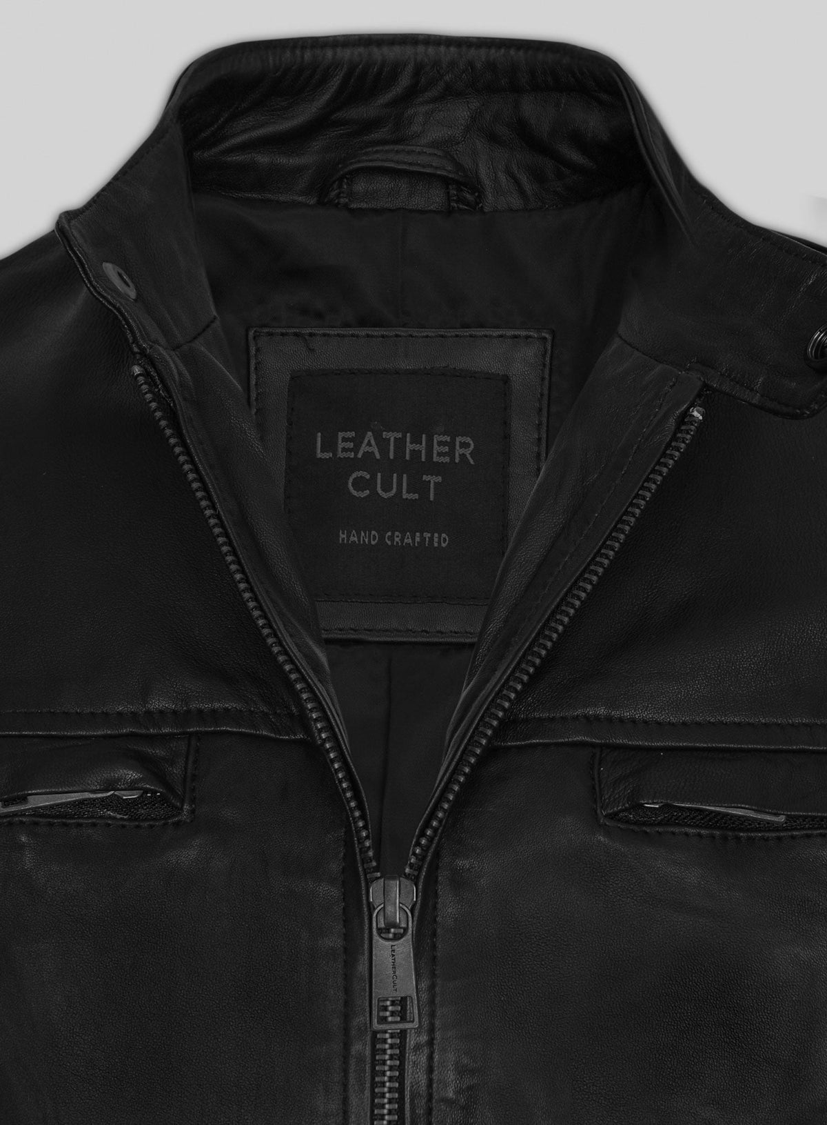 Aaron Taylor Johnson Godzilla 2014 Black Leather Jacket – close-up and worn views