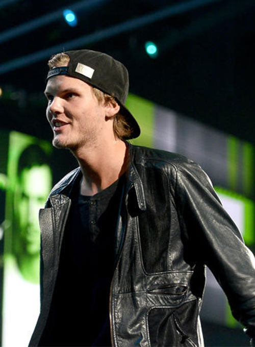 Avicii The American Music Awards Black Leather Jacket – front view