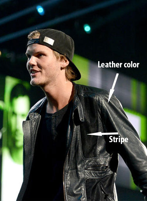Avicii The American Music Awards Black Leather Jacket – close-up and worn views