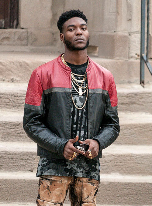 Barton Fitzpatrick The Chi Black & Red Leather Jacket – celebrity inspiration look
