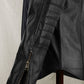 Batman Begins Christian Bale Navy Leather Jacket in dark navy – worn look