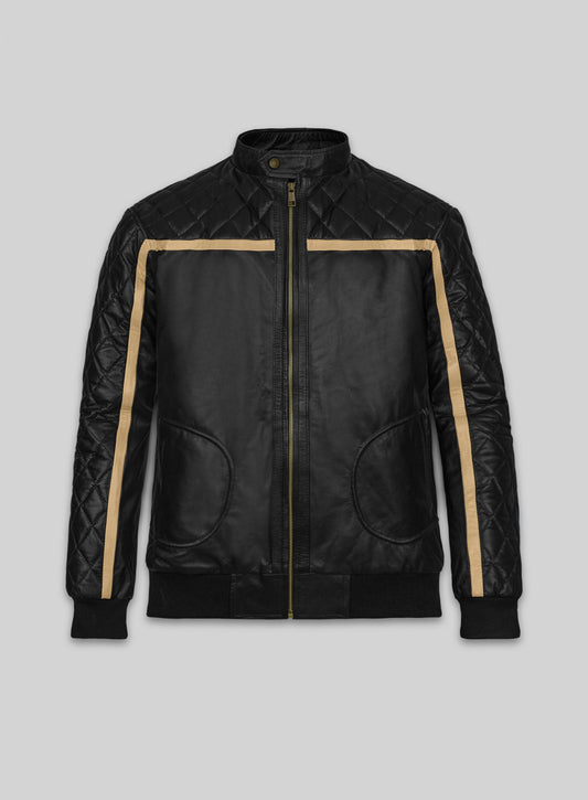 Battlefield Hardline Black Leather Jacket – front view