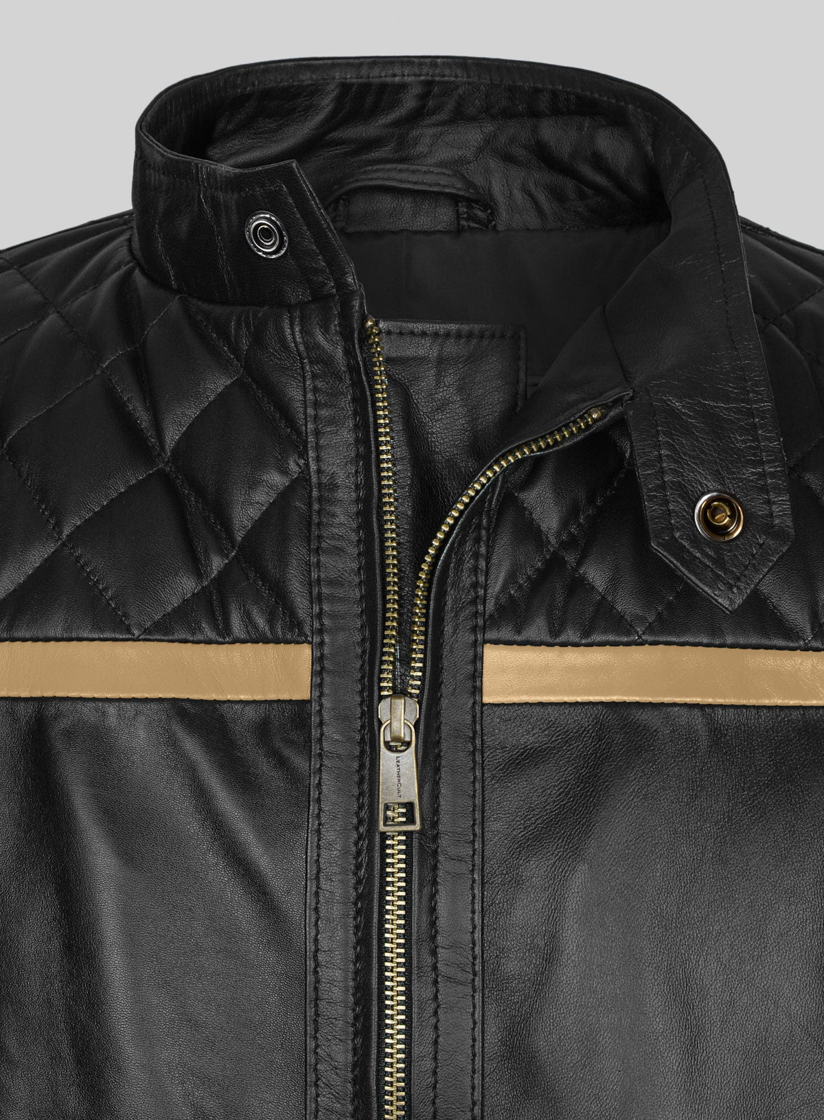 Battlefield Hardline Black Leather Jacket – close-up and worn views