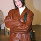 Bella Hadid Black Leather Trench Coat – alternate view