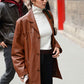 Bella Hadid Black Leather Trench Coat – close-up and worn views
