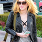 Bella Thorne Black Leather Jacket – alternate view