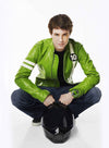 Ben 10 Kids Green Faux Leather Jacket front view
