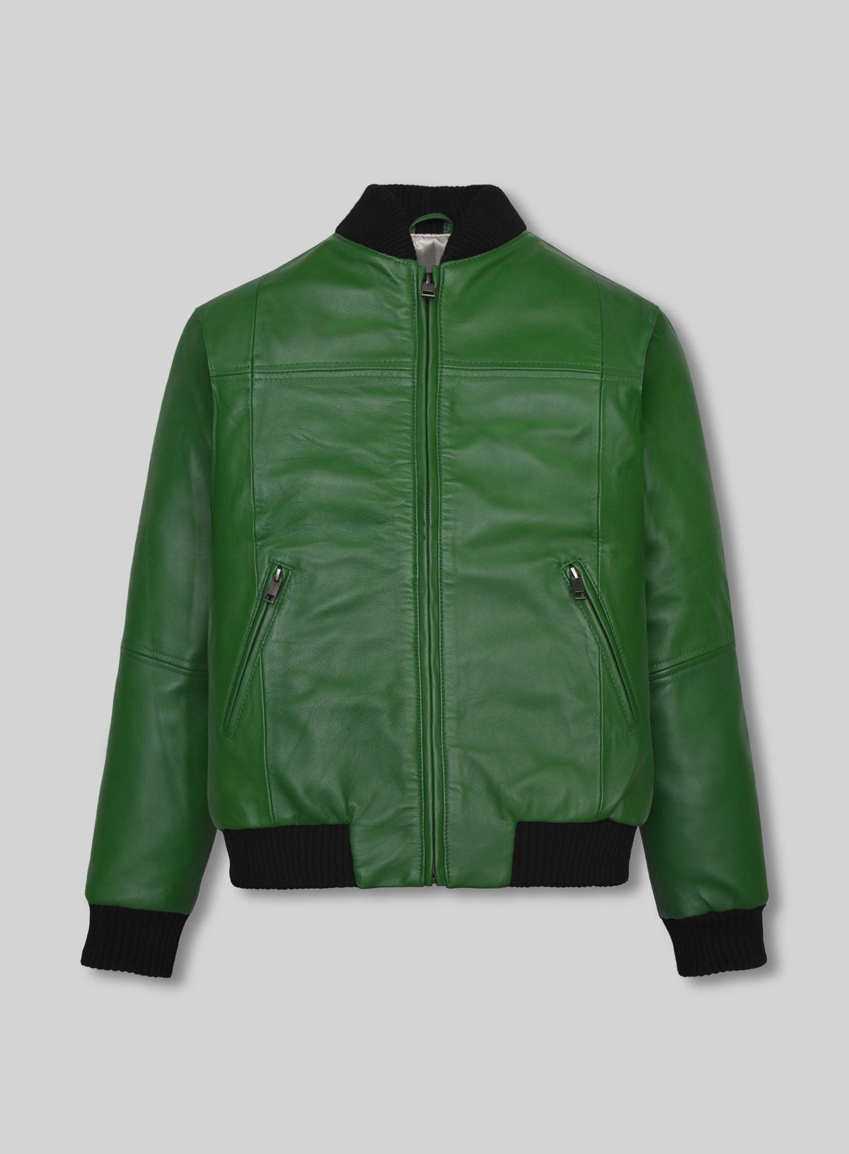 Ben Affleck Green Leather Jacket – front view