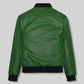 Ben Affleck Green Leather Jacket – back view