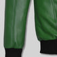 Ben Affleck Green Leather Jacket – close-up detail of hardware and pockets