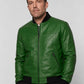 Ben Affleck Green Leather Jacket – worn look